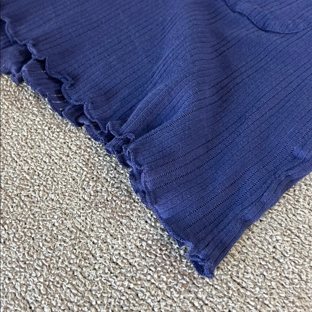 Pact - Dreamy Blue Pointelle Ribbed Sleep Romper - Size XL - Picture 14 of 14